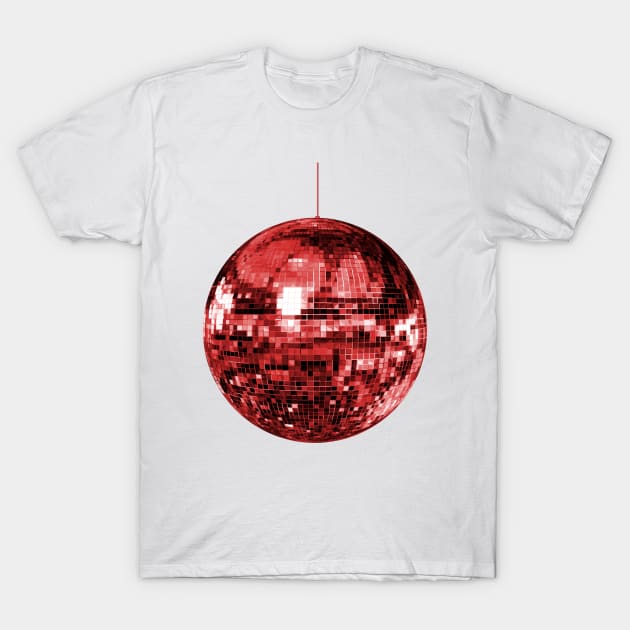 Red Mirrored Disco Ball T-Shirt by Art by Deborah Camp